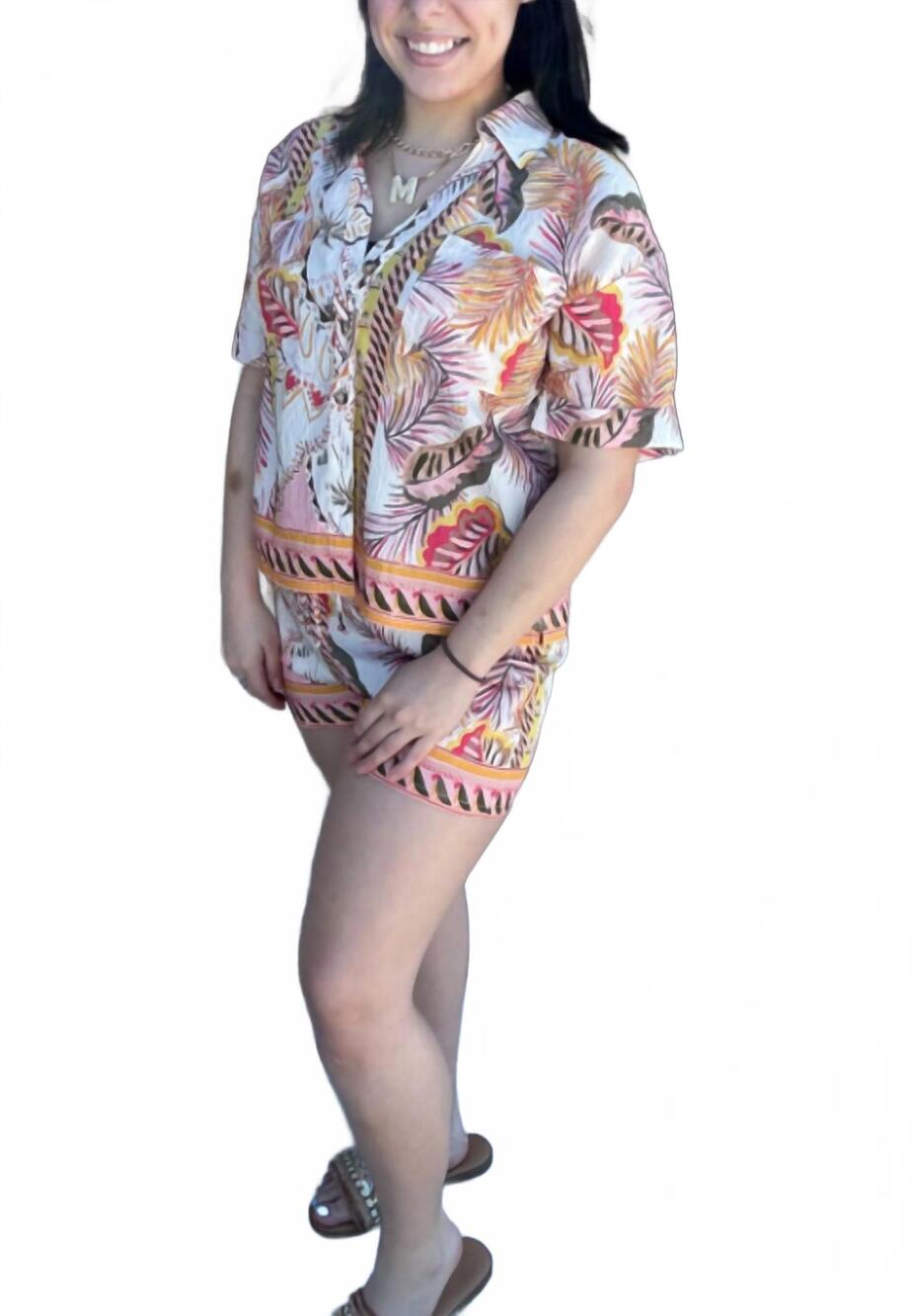 NEW HEM & THREAD tropical print set in multi